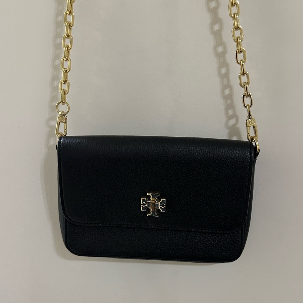 Tory Burch Black Crossbody Bag with Gold Chain